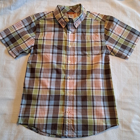 Gymboree boys size 7/8 or Medium button down plaid shirt - Picture 1 of 4